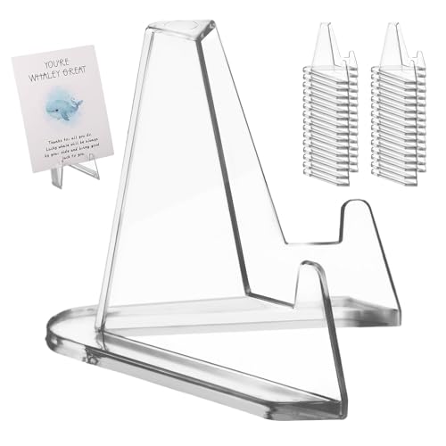 lasuroa 30 Stück Kartenständer, 5,5 cm Kleiner Transparenter Kartenhalter Acryl Visitenkarten Organizer Mini Staffelei Ständer Schreibtisch Bilderhalter für Medaillen, Sportkarten, Sammelkarten lasuroa 30 Stück Kartenständer, 5,5 cm Kleiner Transparenter Kartenhalter Acryl Visitenkarten Organizer Mini Staffelei Ständer Schreibtisch Bilderhalter für Medaillen, Sportkarten, Sammelkarten von lasuroa