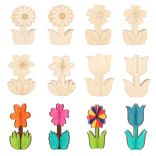lasuroa 32 Stück Holzblumen zum Basteln, 3D-DIY Frühling Holzhandwerk für Kinder & Erwachsene Bemalbar Blumenhandwerk Ornamente Unbehandelte Holzausschnitte zum Bemalen Dekorationen lasuroa 32 Stück Holzblumen zum Basteln, 3D-DIY Frühling Holzhandwerk für Kinder & Erwachsene Bemalbar Blumenhandwerk Ornamente Unbehandelte Holzausschnitte zum Bemalen Dekorationen von lasuroa
