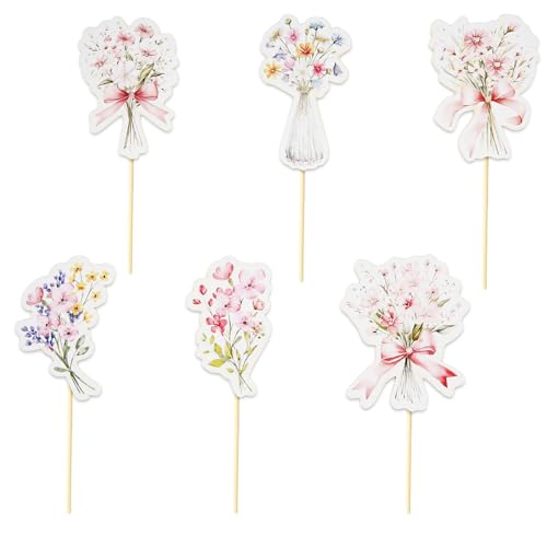 lasuroa 36 Stück Cupcake Topper Blumen, Florale Geburtstagsparty-Dekorationen Florale Cupcake-Picks für Geburtstagspartys Babyparty-Dekorationen lasuroa 36 Stück Cupcake Topper Blumen, Florale Geburtstagsparty-Dekorationen Florale Cupcake-Picks für Geburtstagspartys Babyparty-Dekorationen von lasuroa