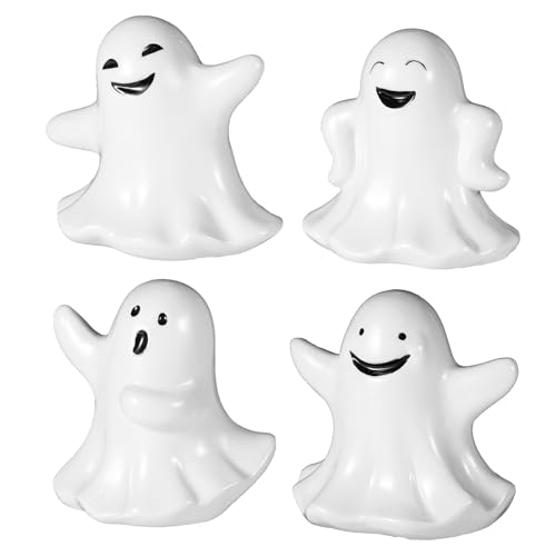 lasuroa 4 Stück Halloween-Geister aus Keramik, 9,5 cm Höhe Halloween-Geisterskulptur Geisterstatuen-Dekoration Gruseliger Weißer Geist Tischdekoration für Foto-Requisiten Tischdekoration lasuroa 4 Stück Halloween-Geister aus Keramik, 9,5 cm Höhe Halloween-Geisterskulptur Geisterstatuen-Dekoration Gruseliger Weißer Geist Tischdekoration für Foto-Requisiten Tischdekoration von lasuroa