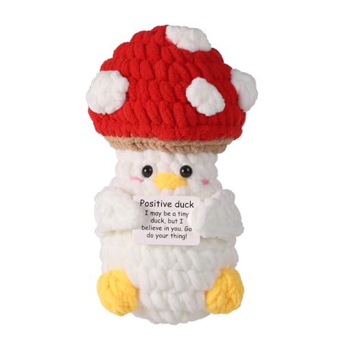 lasuroa Lustige Positiver Pilz Ente, 17cm Kreativ Pilz Gehäkelt mit Inspirierender Karte Positive Kartoffel Niedliche Gestrickte Pilzpuppe Geschenk für Plüsch Geburtstagsparty Dekoration lasuroa Lustige Positiver Pilz Ente, 17cm Kreativ Pilz Gehäkelt mit Inspirierender Karte Positive Kartoffel Niedliche Gestrickte Pilzpuppe Geschenk für Plüsch Geburtstagsparty Dekoration von lasuroa