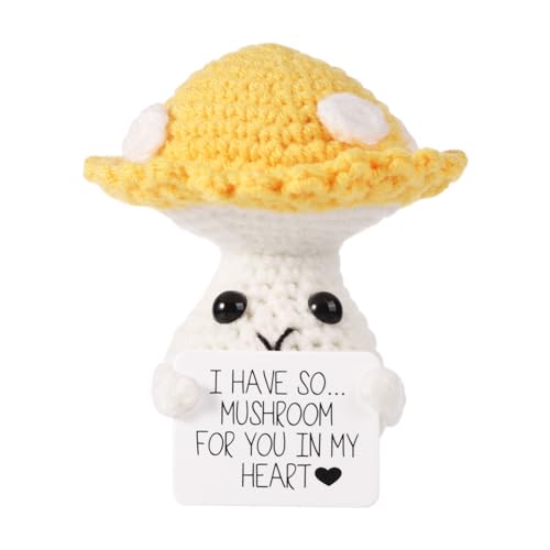 lasuroa Lustiger Positiver Pilz, 10cm Kreative Süße Plüsch Gestrickte Wollpilz Puppe mit Inspirierender Karte Pilz-Häkel-Glücks Ermutigung Geschenk für Geburtstags Party-Dekoration lasuroa Lustiger Positiver Pilz, 10cm Kreative Süße Plüsch Gestrickte Wollpilz Puppe mit Inspirierender Karte Pilz-Häkel-Glücks Ermutigung Geschenk für Geburtstags Party-Dekoration von lasuroa