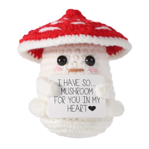 lasuroa Lustiger Positiver Pilz, 8,5cm Niedlich Häkelpilz Kreativ Pilz Gehäkelt mit Inspirierender Karte Positive Lebenskartoffel Glücksgeschenk für Plüsch Geburtstagsfeier Dekoration lasuroa Lustiger Positiver Pilz, 8,5cm Niedlich Häkelpilz Kreativ Pilz Gehäkelt mit Inspirierender Karte Positive Lebenskartoffel Glücksgeschenk für Plüsch Geburtstagsfeier Dekoration von lasuroa