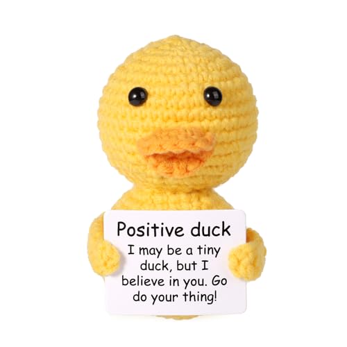 lasuroa Mini-Lustige Positive Ente, 7,5cm Kreative Wolltaschen-Strick-Enten-Spielzeugpuppe mit Ermutigungskarte Niedliche Gehäkelte Positive Emotionale Ente als Geburtstagsgeschenk Party-Dekoration lasuroa Mini-Lustige Positive Ente, 7,5cm Kreative Wolltaschen-Strick-Enten-Spielzeugpuppe mit Ermutigungskarte Niedliche Gehäkelte Positive Emotionale Ente als Geburtstagsgeschenk Party-Dekoration von lasuroa