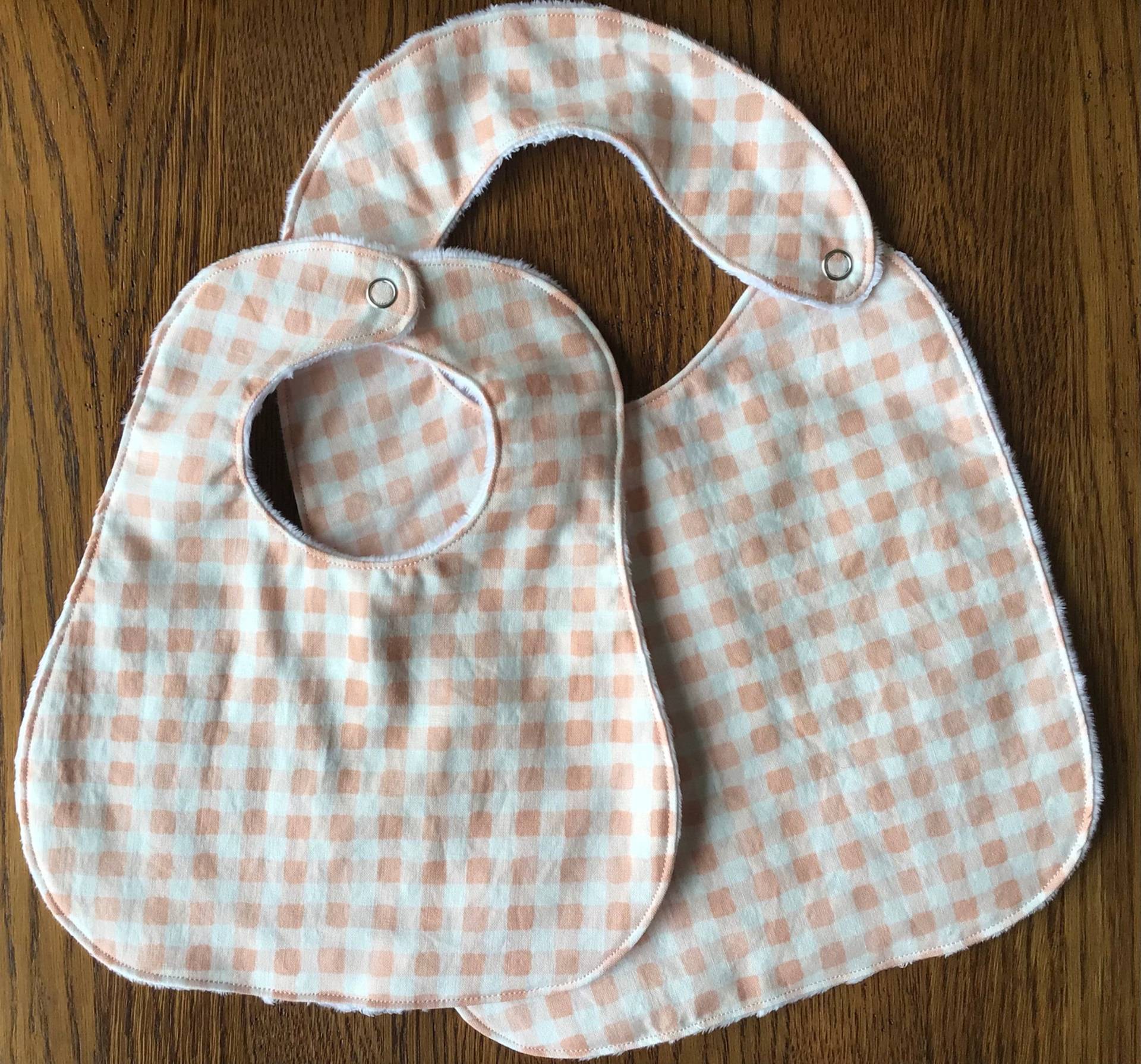 Neu ... Blush Pink Und Weiß Gingham Minky Baby/Kleinkind Lätzchen Oder Nur Für Säuglinge - Zwei Größen Erhältlich von laurelwhite