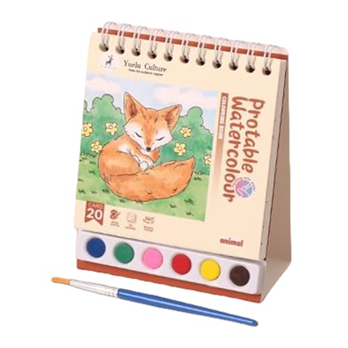 laxreheye Aquarell Malbuch,Zeichenbuch Mit Pinsel | Lernaktivitäten Für Vorschulkinder, Tragbares Arbeitsbuch Zum Zeichnen Für Reisen, Zu Hause Und laxreheye Aquarell Malbuch,Zeichenbuch Mit Pinsel | Lernaktivitäten Für Vorschulkinder, Tragbares Arbeitsbuch Zum Zeichnen Für Reisen, Zu Hause Und von laxreheye