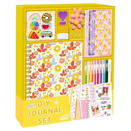 laxreheye Scrapbook-Journal-Set für Mädchen, Tagebuch-Set für | Sammelalbum-Set Floral – wünschenswertes Bastelset, Schreibwaren mit Aufkleber für laxreheye Scrapbook-Journal-Set für Mädchen, Tagebuch-Set für | Sammelalbum-Set Floral – wünschenswertes Bastelset, Schreibwaren mit Aufkleber für von laxreheye