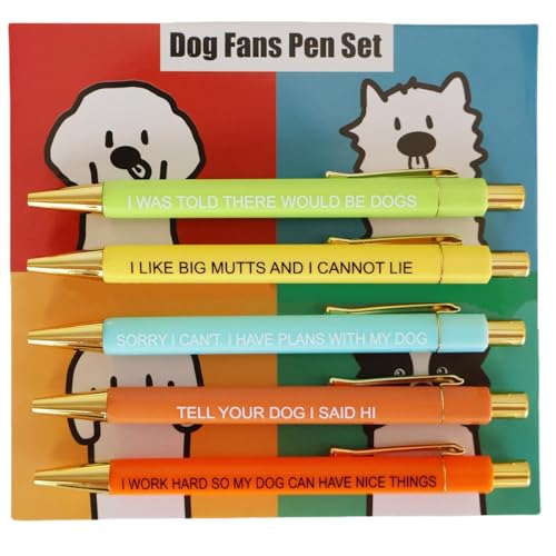 laxreheye Tragbares Kugelschreiber-Set, lustige Schreibstifte | Mehrzweck-Kugelschreiber für Hunde | 5 x Fantasie-Kugelschreiber, Schreibwaren für Hundeliebhaber, von laxreheye