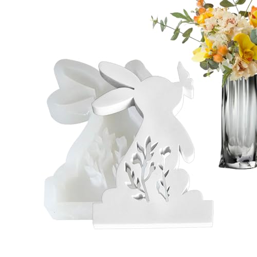 Silikonformen Gießformen,Silikonformen Ostern,Ostern Schmetterling Kaninchen Silikonformen Gießformen,3D Hasenform Für Ostern, Kreative Kaninchen-Schmetterlings-Kerzen-Silikonform, DIY-Geschenke von layue