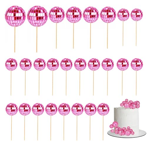 Discokugel-Kuchendekorationen, 26 Stück Discokugel-Kuchenaufsätze, 1970er-Jahre-Kuchenaufsätze, Cupcake-Topper, Mini-Discokugel für Geburtstag, Disko-Thema, 70er-Jahre-Partyzubehör (Rosa, 3 Größen) Discokugel-Kuchendekorationen, 26 Stück Discokugel-Kuchenaufsätze, 1970er-Jahre-Kuchenaufsätze, Cupcake-Topper, Mini-Discokugel für Geburtstag, Disko-Thema, 70er-Jahre-Partyzubehör (Rosa, 3 Größen) von lbxtswpl