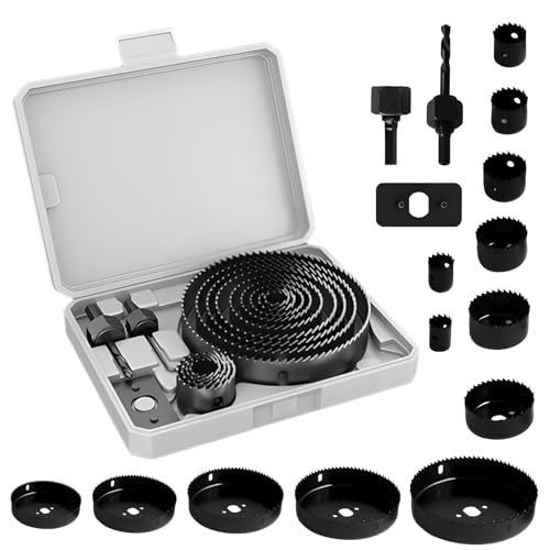 13 Stück Lochsäge Set mit 19-127mm Sägeblättern, Karbonstahl, Kreissäge Set für Holz, Gipskarton, Kunststoff und Dünnem PVC lochbohrer Holz 13 Stück Lochsäge Set mit 19-127mm Sägeblättern, Karbonstahl, Kreissäge Set für Holz, Gipskarton, Kunststoff und Dünnem PVC lochbohrer Holz von lcvtos