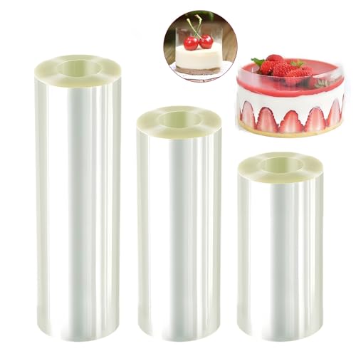 3 Rolle Tortenrandfolie,8cm/10cm/15cm Hoch * 10m, Wiederverwendbare,Verdicken Kuchen Kragen, Transparent Acetat Rolle, für Die Herstellung Von Kuchen, Mousse, Schokolade usw 3 Rolle Tortenrandfolie,8cm/10cm/15cm Hoch * 10m, Wiederverwendbare,Verdicken Kuchen Kragen, Transparent Acetat Rolle, für Die Herstellung Von Kuchen, Mousse, Schokolade usw von lcvtos