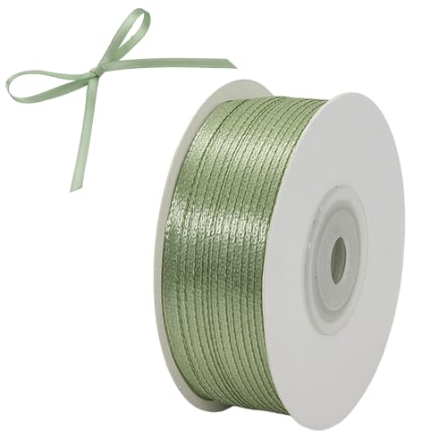 lcyen 91m Grün Satinband 3mm - Geschenkband Schleifenband Dekoband für DIY Geschenkverpackung Hochzeit Geburtstag Ostern von lcyen