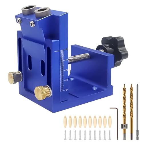 lcyen Schräg Bohren Vorrichtung Pocket Hole Jig Set, Bohrschablone für Holzdübel, Bohrschablone für Winkellöcher Holzdübel,Taschenloch Bohrschablone,Holzbearbeitung verstellbarer Sacklochbohrer (Blau) lcyen Schräg Bohren Vorrichtung Pocket Hole Jig Set, Bohrschablone für Holzdübel, Bohrschablone für Winkellöcher Holzdübel,Taschenloch Bohrschablone,Holzbearbeitung verstellbarer Sacklochbohrer (Blau) von lcyen