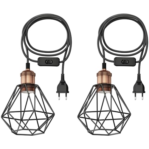 ledscom.de 2 Stück 3 m Textilkabel RETRA, Vintage, Stecker, Schalter, bronze, Käfig-Schirm ledscom.de 2 Stück 3 m Textilkabel RETRA, Vintage, Stecker, Schalter, bronze, Käfig-Schirm von ledscom.de