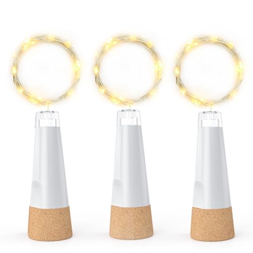 leegoal Flaschenlichter, USB wiederaufladbares Weinflaschenlicht mit Korken, 2024 verbesserte 2m 20 LED Glas Jar Lichter für Weihnachtsdekoration von leegoal