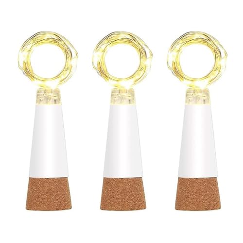 leegoal LED Kork Flaschenlichter, Wasserdicht Wiederaufladbare USB Lichterkette mit 20 LED, Ideal für DIY Party Weihnachten Dekoration von leegoal