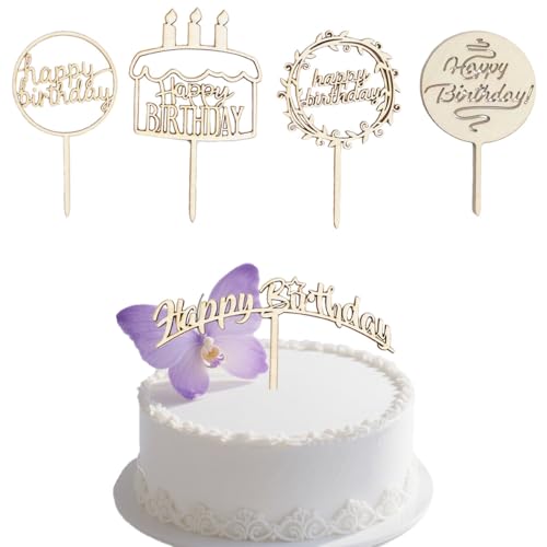5pcs Tortendeko Geburtstag Holz - Happy Birthday Cake Topper - Tortenstecker für Geburtstagstorte - Kuchendekoration zum Geburtstag für Erwachsene 5pcs Tortendeko Geburtstag Holz - Happy Birthday Cake Topper - Tortenstecker für Geburtstagstorte - Kuchendekoration zum Geburtstag für Erwachsene von leersao