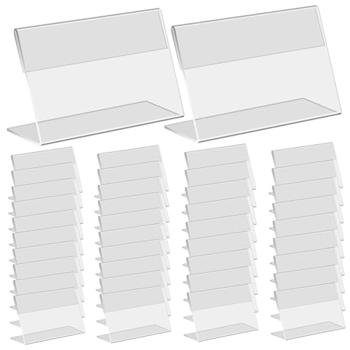 40pcs Acrylschildhalter L-Shape 1, 6x2, 4 Zoll Etikett Inhalter Price Card Display Requent von legtovt