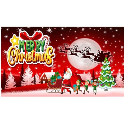 legtovt Weihnachtspartner -Tür -Cover, 7x8ft Frohe Weihnachten Garagentor Banner mit Elch Santa Claus Weihnachtsbaummuster, hängende Urlaubsabdeckungen für Party -Wandtor legtovt Weihnachtspartner -Tür -Cover, 7x8ft Frohe Weihnachten Garagentor Banner mit Elch Santa Claus Weihnachtsbaummuster, hängende Urlaubsabdeckungen für Party -Wandtor von legtovt