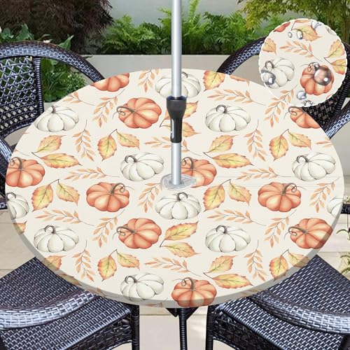 lenanasu Ahornblatt-Tischdecke mit Regenschirmloch für den Außenbereich, rund, wasserdicht, passgenau, Reißverschluss mit Gummizug, für Picknick, Terrasse, Garten (114,3 bis lenanasu Ahornblatt-Tischdecke mit Regenschirmloch für den Außenbereich, rund, wasserdicht, passgenau, Reißverschluss mit Gummizug, für Picknick, Terrasse, Garten (114,3 bis von lenanasu