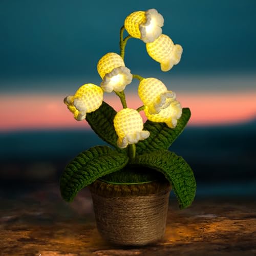 Maiglöckchen-Lampe, Häkelblumen-Lampe mit gestrickter Pflanze, niedliche Nachtligten, Maiglöckchen, inklusive Töpfen, einzigartiges Geburtstagsgeschenk für Schwester, Raumdekoration, lustige Geschenke Maiglöckchen-Lampe, Häkelblumen-Lampe mit gestrickter Pflanze, niedliche Nachtligten, Maiglöckchen, inklusive Töpfen, einzigartiges Geburtstagsgeschenk für Schwester, Raumdekoration, lustige Geschenke von leroyko