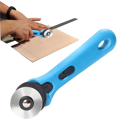 Rollschneider Stoff | 45 Mm Stoffschneider mit Ergonomischem Griff | Quilt Applikationen Stoff Rotary Cutter | Rollenschneider Werkzeug zum Basteln, Nähen, Quilten Rollschneider Stoff | 45 Mm Stoffschneider mit Ergonomischem Griff | Quilt Applikationen Stoff Rotary Cutter | Rollenschneider Werkzeug zum Basteln, Nähen, Quilten von leryveo