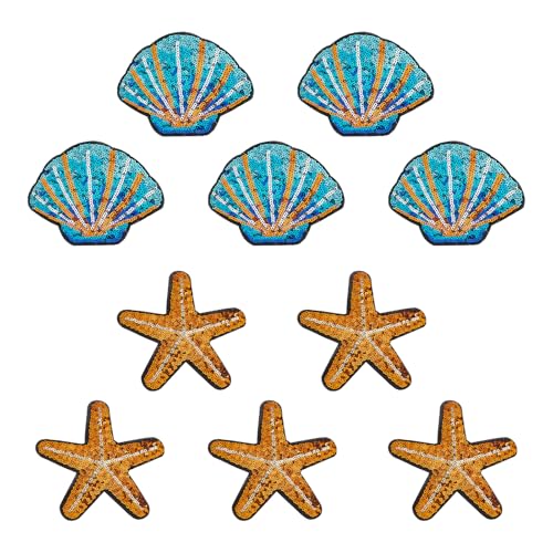 letsinstyle 10 Stück Ozean Pailletten Aufnäher Zum Aufbügeln Bestickte Applikationen Mit Seesternmuscheln Glitzer Stickerei Nähzubehör Für Kleidung Jeans Taschen Hüte Reparatur Kostümdekoration letsinstyle 10 Stück Ozean Pailletten Aufnäher Zum Aufbügeln Bestickte Applikationen Mit Seesternmuscheln Glitzer Stickerei Nähzubehör Für Kleidung Jeans Taschen Hüte Reparatur Kostümdekoration von letsinstyle
