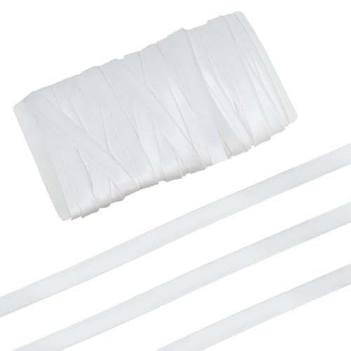 letsinstyle 10 Yards Weiße Satin Schrägbänder Schrägband Aus Satin Doppelt Gefaltetes Schrägband Für Cheongsam Dekoration Kleidungsnähte Paspeln von letsinstyle