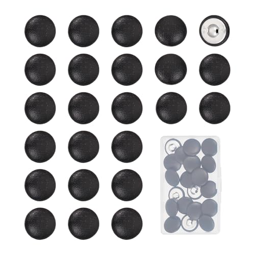 letsinstyle 20 Stück 25mm Große Knöpfe Mit Kunstlederbezug Schwarze Runde Nähknöpfe Aus PU Leder Mit Schaft Ersatz Für Polsterleder Zum Aufnähen Für Nähzubehör letsinstyle 20 Stück 25mm Große Knöpfe Mit Kunstlederbezug Schwarze Runde Nähknöpfe Aus PU Leder Mit Schaft Ersatz Für Polsterleder Zum Aufnähen Für Nähzubehör von letsinstyle