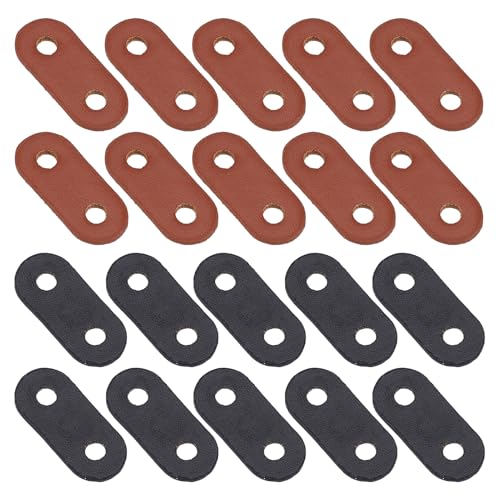 letsinstyle 20 Stück Kordelstopper Aus PU Leder Kordelzug Endversteller Mit Zwei Löchern Nähzubehör Für Freizeitjacken Hoodies Kleidungsstücke Hosen Jogginghosen Mäntel von letsinstyle