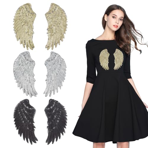 letsinstyle 3 Paar Flügel Pailletten Patches Glitzernde Engelsflügel Applikationen Bling Bestickte Applikation Flügel Aufnäher Zum Aufnähen Für DIY Nähen Kleidung Jacken Dekoration letsinstyle 3 Paar Flügel Pailletten Patches Glitzernde Engelsflügel Applikationen Bling Bestickte Applikation Flügel Aufnäher Zum Aufnähen Für DIY Nähen Kleidung Jacken Dekoration von letsinstyle