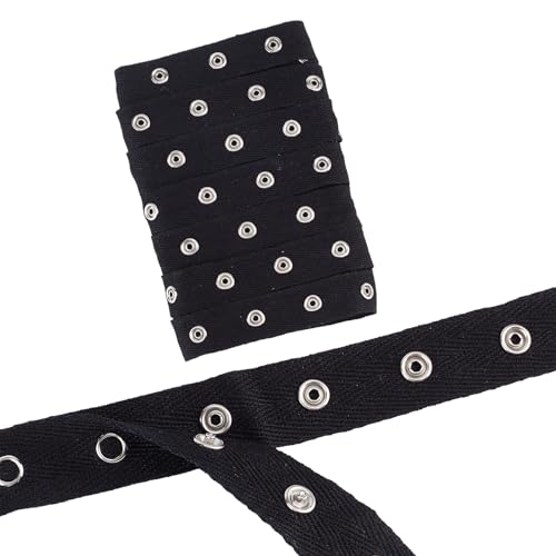 letsinstyle 5 Yard Schwarzes Druckknopfband Nähen von Druckknopfbändern Aus Weichem Stoff Mit Druckknopfbesatz Verschluss Druckknopf Schnallen Band Für Kleidung Stoff DIY Handwerk Zubehör von letsinstyle