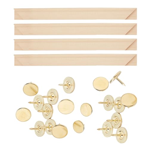 letsinstyle Keilrahmenleisten Mit 20 Reißzwecke Keilrahmen Aus Holz Für Handarbeiten Nähzubehör Für Nadelspitze Stickstichrahmen Zubehör von letsinstyle