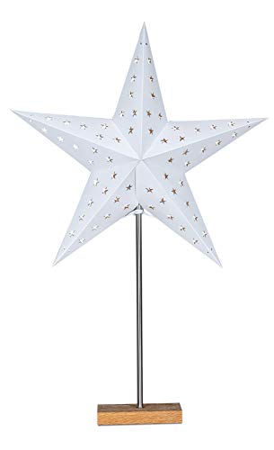 LED Stern Weiß H65cm mit Standfuß Weihnachten Leuchtstern Tischdeko Weihnachtsdeko Weihnachtsstern Dekostern von levandeo