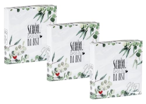 Servietten Set Schön dass du da bist 33x33cm FSC 60 Stück 3-lagig Tischdeko Servietten Set Schön dass du da bist 33x33cm FSC 60 Stück 3-lagig Tischdeko von levandeo