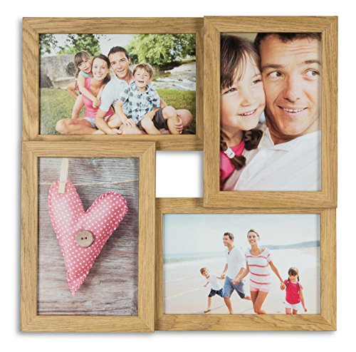 levandeo Bilderrahmen Collage B x H: 28x28cm 4 Fotos 10x15 Eiche MDF Holz fertig montiert Glas levandeo Bilderrahmen Collage B x H: 28x28cm 4 Fotos 10x15 Eiche MDF Holz fertig montiert Glas von levandeo