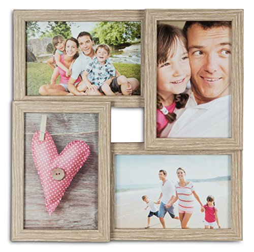 levandeo Bilderrahmen Collage B x H: 28x28cm 4 Fotos 10x15 Eiche gekälkt MDF Holz fertig montiert Glas levandeo Bilderrahmen Collage B x H: 28x28cm 4 Fotos 10x15 Eiche gekälkt MDF Holz fertig montiert Glas von levandeo