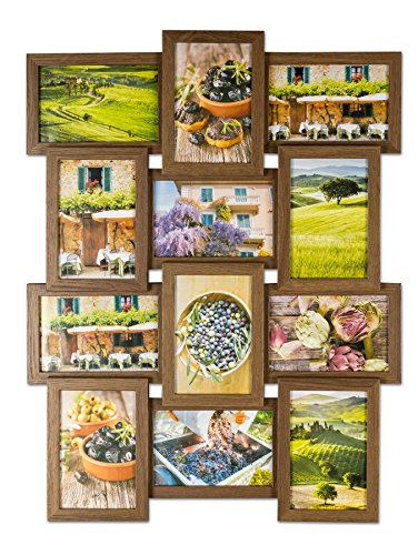 levandeo Bilderrahmen Collage B x H: 58x45cm 12 Fotos 10x15 Nussbaum MDF Holz fertig montiert Glas levandeo Bilderrahmen Collage B x H: 58x45cm 12 Fotos 10x15 Nussbaum MDF Holz fertig montiert Glas von levandeo