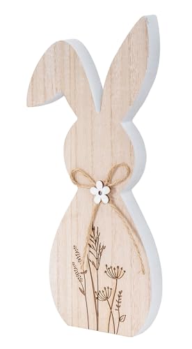 levandeo Deko Aufsteller Hase Holz H20cm Blumen Natur Tischdeko Frühling Ostern Deko Osterdeko Figur von levandeo