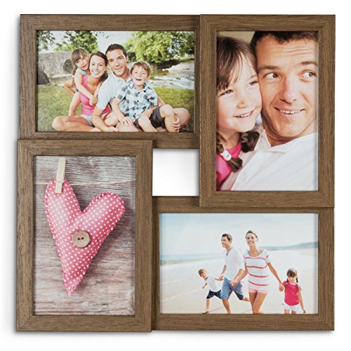 levandeo Holz Bilderrahmen B x H: 28x28cm Farbe: Nussbaum braun 4 Fotos Format 10x15cm mit Glasscheiben levandeo Holz Bilderrahmen B x H: 28x28cm Farbe: Nussbaum braun 4 Fotos Format 10x15cm mit Glasscheiben von levandeo