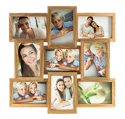 levandeo Holz Bilderrahmen Collage B x H: 45x45cm hochwertig verarbeitet 9 Fotos 10x15cm Glasscheiben Farbe Eiche Natur Fotogalerie Fotocollage Bildergalerie Fotorahmen levandeo Holz Bilderrahmen Collage B x H: 45x45cm hochwertig verarbeitet 9 Fotos 10x15cm Glasscheiben Farbe Eiche Natur Fotogalerie Fotocollage Bildergalerie Fotorahmen von levandeo