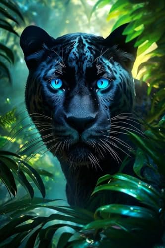 leww 5D Diamant Painting, DIY Diamant Malerei Full Drill Set, Schwarzer Panther Diamanten Art Crystal Kits, Diamant Painting Bilder Mit Diamond Painting Zubehör, für Haus, Büro Dekoration 40x50cm leww 5D Diamant Painting, DIY Diamant Malerei Full Drill Set, Schwarzer Panther Diamanten Art Crystal Kits, Diamant Painting Bilder Mit Diamond Painting Zubehör, für Haus, Büro Dekoration 40x50cm von leww