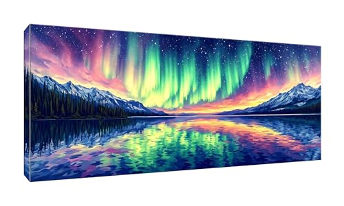 Malen Nach Zahlen Erwachsene xxl, Paint by Numbers Malen Nach Zahlen Nordlichter, DIY Geschenk Art mit Pinseln und Acrylfarben Handgemalt Ölgemälde Leinwand für Home Décor, Ohne Rahmen 80x160cm W-540 Malen Nach Zahlen Erwachsene xxl, Paint by Numbers Malen Nach Zahlen Nordlichter, DIY Geschenk Art mit Pinseln und Acrylfarben Handgemalt Ölgemälde Leinwand für Home Décor, Ohne Rahmen 80x160cm W-540 von lewwmn