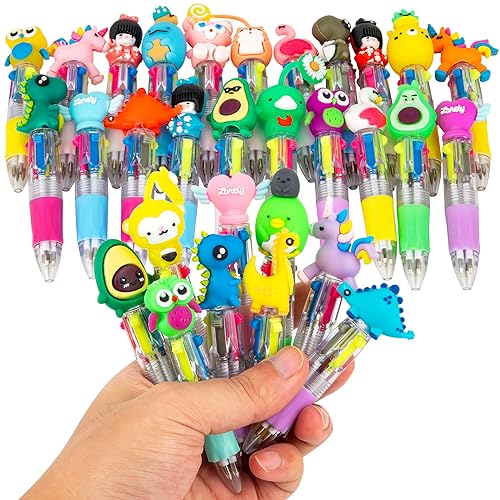 leyun Fröhliche 4 Farben Kugelschreiber: Tierische Kugelschreiber als Kreative Mitgebsel und Gastgeschenke für Kindergeburtstag von leyun