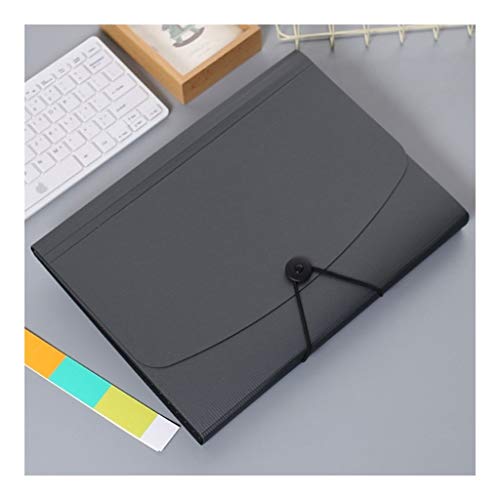liangzishop Dokumenten Mappen Kunststoff-Dateiordner A4 Größe Portable Document Halter 12 Taschen-Griff aus Kunststoff Expanding Akkordeon Folders (blau, grau, schwarz) Sammelmappe (Color : Gray) von liangzishop