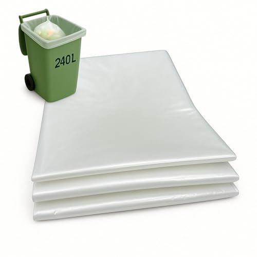 Lianpak 240 l robuste, extra starke, transparente Müllbeutel, transparente Farbe, flache Oberseite, große Müllsäcke, 40 Mikron, recycelt, reißfest, Küche, Haushalt, gewerbliche Nutzung (20) von lianpak