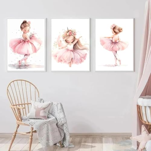 Affiche de ballerine rose, licorne et papillon, décoration murale pour chambre d'enfant, 70 x 100 cm, cadres Affiche de ballerine rose, licorne et papillon, décoration murale pour chambre d'enfant, 70 x 100 cm, cadres von lianyibo