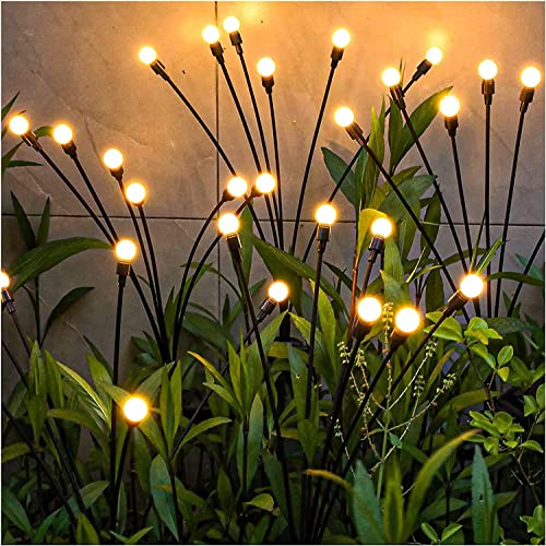 Solarbetriebene Glühwürmchen Lichter Gartendeko, Solarlampen für Außen Firefly Lights, Schwankendes Licht Wiegen Durch Wind für Hof, Landschaft, Dekorative Lichterkette Weihnachten (4 Stück) von lifemet