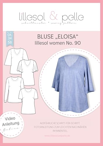 lillesol & pelle Schnittmuster lillesol Women No.90 Bluse "Eloisa" in Größe 34-58 zum Nähen mit Foto-Anleitung und Video lillesol & pelle Schnittmuster lillesol Women No.90 Bluse "Eloisa" in Größe 34-58 zum Nähen mit Foto-Anleitung und Video von lillesol & pelle